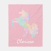 Mooie en kleurrijke eenhoorn fleece deken (Voorkant)