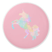 Mooie en kleurrijke eenhoorn keramische knop (Voorkant)