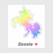 Mooie en kleurrijke eenhoorn sticker (Vel)