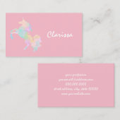 Mooie en kleurrijke eenhoorn visitekaartje (Voorkant / Achterkant)