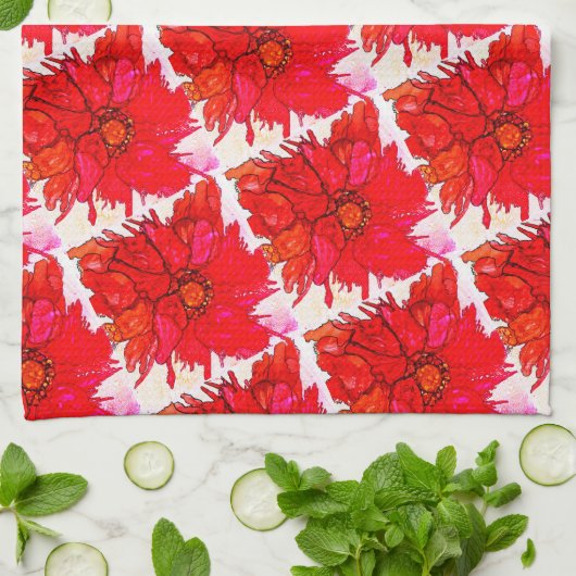 Mooie en kleurrijke keukenhanddoek met blaasjes (Gevouwen)