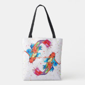 Mooie en kleurrijke Koi Fish Canvas tas (Achterkant)