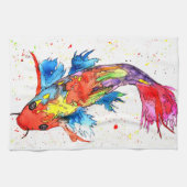 Mooie en kleurrijke Koi Fish Kitchen Towel Theedoek (Horizontaal)