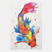 Mooie en kleurrijke Koi Fish Kitchen Towel Theedoek (Verticaal)