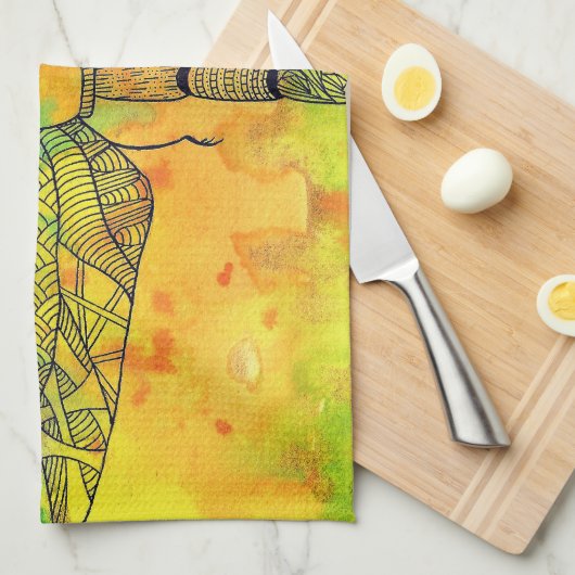 Mooie en kleurrijke libel keukenhanddoek (Quarter Fold)