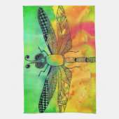 Mooie en kleurrijke libel keukenhanddoek (Verticaal)