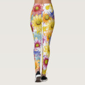 Mooie en kleurrijke madeliefjes leggings (Achterkant)