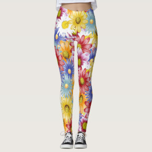 Mooie en kleurrijke madeliefjes leggings