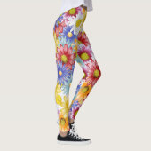 Mooie en kleurrijke madeliefjes leggings (Rechts)