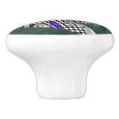 Mooie en kleurrijke paardenknop en meeuw keramische knop (Zijkant)