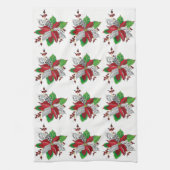 Mooie en kleurrijke Poinsettia keukenhanddoek (Verticaal)