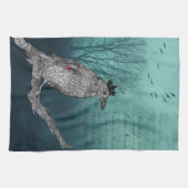 Mooie en kleurrijke Raven Crow Kitchen Towel Theedoek (Horizontaal)