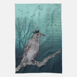 Mooie en kleurrijke Raven Crow Kitchen Towel Theedoek