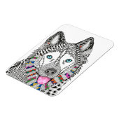 Mooie en kleurrijke Siberische Husky Magnet 3 "x4" Magneet (Linkerzijde)