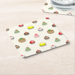 Mooie en kleurrijke taarten kartonnen onderzetters