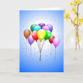 Mooie en kleurrijke verjaardagsballonnen Kaart (Gele Bloem)