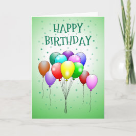 Mooie en kleurrijke verjaardagsballonnen Kaart