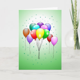Mooie en kleurrijke verjaardagsballonnen kaart