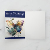 Mooie en kleurrijke vlinder Wenskaart Bedankkaart (Binnen)