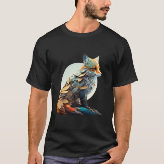 Mooie en kleurrijke vos t-shirt