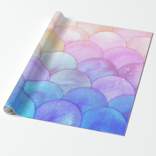 Mooie en kleurrijke zeemeerminnen cadeaupapier (Uitgerold)