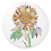 Mooie en kleurrijke zonnebloem deur knop (Voorkant)