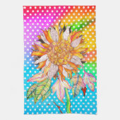 Mooie en kleurrijke Zonnebloem Keuken Handdoek (Verticaal)