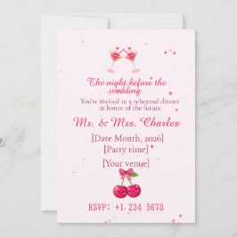 Mooie en leuke cocktails bruiloftsrepetitie diner  kaart