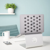 Mooie en leuke zwarte pootafdrukken sticker set (Laptop op bureau)