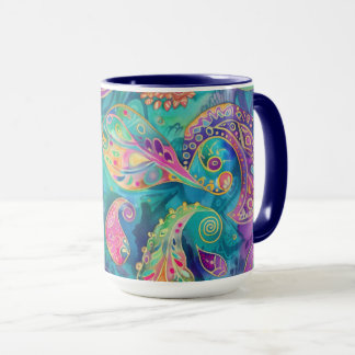 Mooie en levendige grillige Paisley Mok