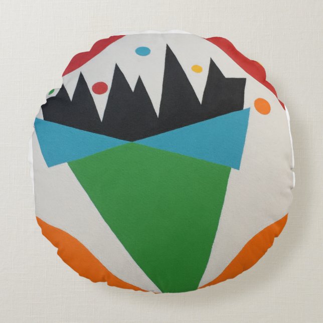 Mooie en levendige kleuren! rond kussen (Voorkant)