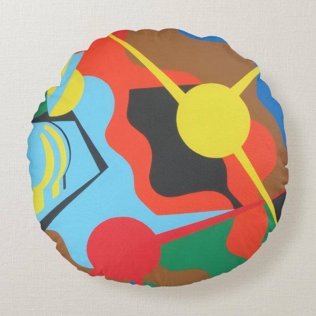 Mooie en levendige kleuren! Ronde kussen (Voorkant)