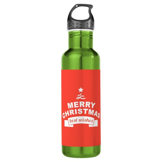 Mooie en liefste kerstwensen waterfles  (Voorkant)