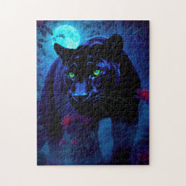 Mooie en majestueuze panter in Midnight Garden Legpuzzel