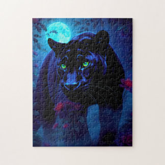 Mooie en majestueuze panter in Midnight Garden Legpuzzel