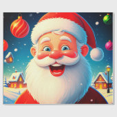 Mooie en mooie close-up kerstman cadeaupapier (Vlak)