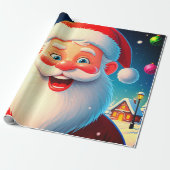 Mooie en mooie close-up kerstman cadeaupapier (Uitgerold)