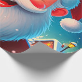 Mooie en mooie close-up kerstman cadeaupapier (Hoek)