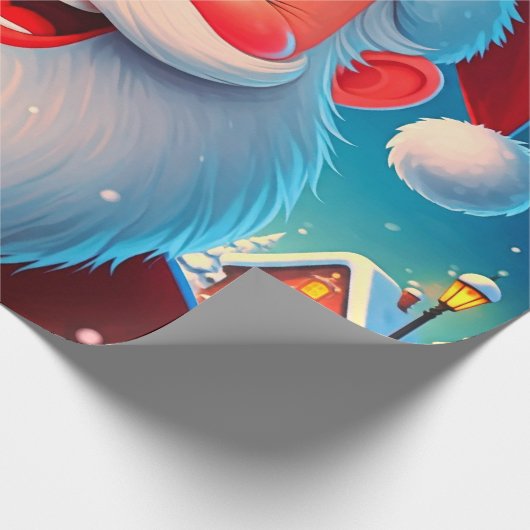 Mooie en mooie close-up kerstman cadeaupapier (Hoek)