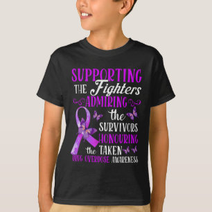 Mooie en ondersteunende drugs overdosis bewustzijn t-shirt