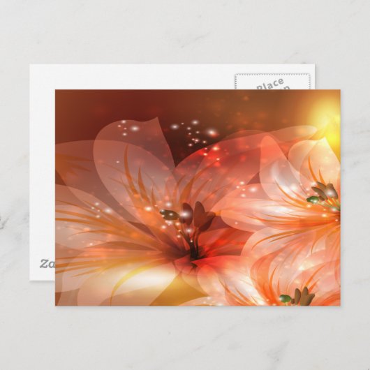 Mooie en Oranje bloemen Briefkaart (Voorkant / Achterkant)