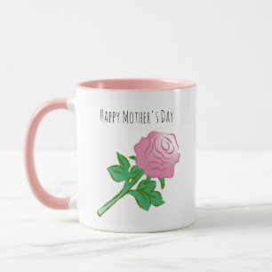 Mooie en prachtige roze roos mok