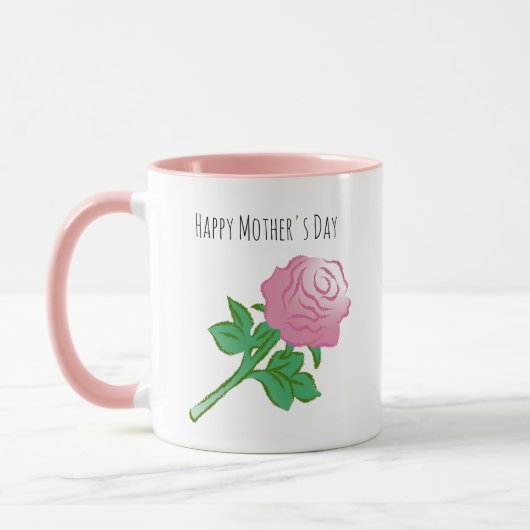 Mooie en prachtige roze roos mok (Links)