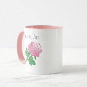 Mooie en prachtige roze roos mok (Voorkant links)