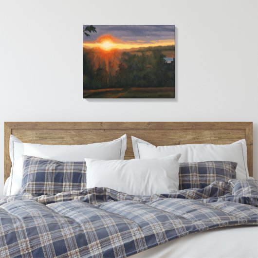 Mooie en rustige zonsondergang scène canvas afdruk (Insitu (Slaapkamer))
