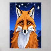 mooie en schattige rode vos | AI Art Poster (Voorkant)