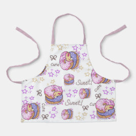 Mooie en schattige waterverf donuts Paarse kindere Schort