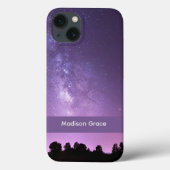Mooie en Serene Paarse Nachtelijke Sterrenhemel Case-Mate iPhone Case (Achterkant)