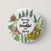 Mooie en sterke positieve bloemen ronde button 5,7 cm (Voorkant)