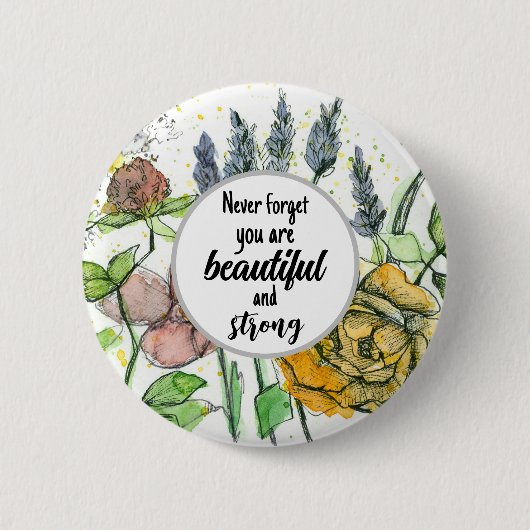 Mooie en sterke positieve bloemen ronde button 5,7 cm (Voorkant)